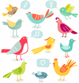 birds set vector image