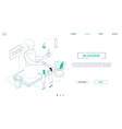 blogging - line design style isometric web banner vector image