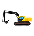 excavator cartoon yellow construction vehicle vector image vector image
