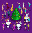 isometric celebration of christmas 3d dancing vector image vector image