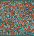 seamless ethnic pattern red and marine colors vector image