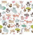wallpaper pattern with cute colorful cats vector image