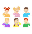 children brushing teeth flat characters set vector image vector image