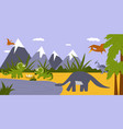 dinosaur flat cartoon vector image