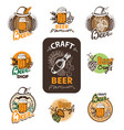set icon beer vector image