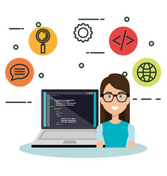 Software language programmer avatar Royalty Free Vector