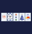 winter sale banners christmas tree cards xmas vector image