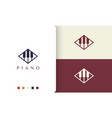 piano learning logo or icon in a minimalist vector image