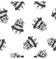 seamless pattern of vintage monochrome skull vector image