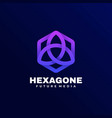 logo hexagon gradient colorful style vector image