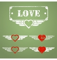 military style love emblems vector image