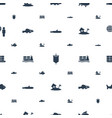 ocean icons pattern seamless white background vector image vector image
