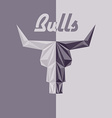 skull bull abstract logo grey triangles vector image vector image