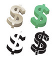 3d dollar sign set vector image vector image