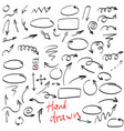 arrows circles and doodle hand drawn vector image vector image