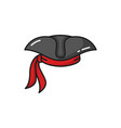 caribbean captain headwear pirate hat sailor cap vector image