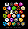 flat round icon set 2-music vector image