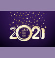 happy new 2021 year logo with golden confetti vector image