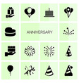 anniversary icons vector image vector image