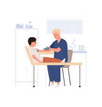 doctor collecting and drawing venous blood from vector image vector image