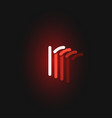 red neon character font on black background vector image