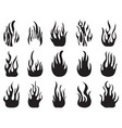 black silhouettes of fire flames vector image