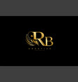 initial rb letter luxury beauty flourishes vector image