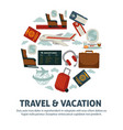 travel poster for holiday vacation and summer air vector image vector image