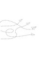 airplane group paper symbol on white vector image