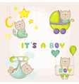 baby cat set - for shower cards vector image