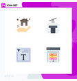 group 4 flat icons signs and symbols vector image
