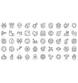 set of thin line space icons vector image