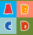 Abcd cartoon alphabet Royalty Free Vector Image