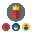 flat bowling ball with crown vector image vector image