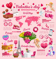 valentines day holiday colorful infographics vector image