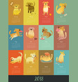 calendar 2018 cute monthly vector image