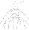 contour of human hands and sign vector image