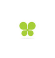 green leaf abstract eco logo vector image