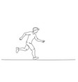 happy running man continuous one line drawing vector image