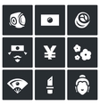 set of japan icons sport national flag vector image vector image