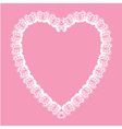 valentine white lace like heart shape frame vector image