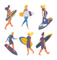 isometric collection with walking people holding vector image vector image