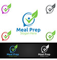 eco meal prep healthy food logo for restaurant vector image