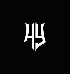 Hy logo monogram with emblem shape combination Vector Image
