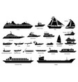list different type water transportation vector image