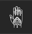 mehndi chalk white icon on black background vector image vector image
