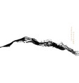 black brush stroke texture with japanese mountain vector image vector image