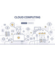 cloud computing doodle concept vector image