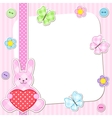pink rabbits cards vector image vector image