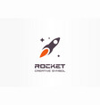 rocket in space startup creative symbol concept vector image